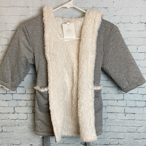 Restoration Hardware NWT Baby & Child Luxe Sherpa Jersey Baby Wrap SZ 2-3 Robe - Picture 6 of 16